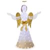 4.5FT Lighted Christmas Angel Outdoor Decoration, Weather Proof Angel with Wings Christmas Ornament Home Decor Pre-lit 200 LED White Lights with Stake