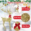 3 Pieces 2D Lighted Christmas Deer Family Set Indoor Outdoor Light Up Reindeer Decorations Lighted Buck Doe Fawn Display with 8 Lighting Modes