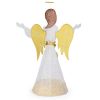 4.5FT Lighted Christmas Angel Outdoor Decoration, Weather Proof Angel with Wings Christmas Ornament Home Decor Pre-lit 200 LED White Lights with Stake