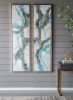 Set of 2 Elongated Modern Abstract Oil Painting,, Rectangle Framed Wall Art, 20" x 71"