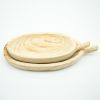 Set of 2 Handcrafted Natural Wood Leaf-Shaped Trays with Handles