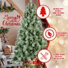 7ft Scotch Pine Christmas Tree, Premium Frosted Pre-Decorated Artificial Holiday Decor w/ 1,348 Branch Tips, Xmas Trees for Holiday Party Decoration