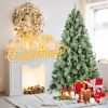 7ft Scotch Pine Christmas Tree, Premium Frosted Pre-Decorated Artificial Holiday Decor w/ 1,348 Branch Tips, Xmas Trees for Holiday Party Decoration