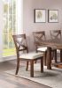 Dining Table and 6x Side Chairs Natural Brown Finish Solid wood 7pc Dining Table Wooden Contemporary Style Kitchen Dining Room Furniture