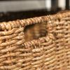 Coastal Coffee Table with Lower Shelf and Faux Rattan Baskets - Espresso