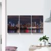 3 panels Framed Canvas City Night Scape Wall Art Decor,3 Pieces Mordern Canvas Painting Decoration Painting for Chrismas Gift, Office,Dining room