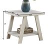 Athens Contemporary Two-Tone Wood Shelf End Table in Weathered Charcoal and Beige