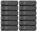 Luxury Washcloths for Bathroom Hotel Spa Kitchen Set of 12 Pcs 13x13 Inch Dark Gray Circlet Egyptian Cotton Highly Absorbent Hotel Quality Face Towels