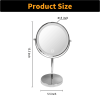 8-inch Makeup Mirror with Lights, Double Sided 1X/10X Magnifying Mirror, 3 Color Lighting Dimmable Vanity Mirror with 360° Swivel , Built-In Battery O