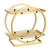 2 Tier Makeup Organizer for Vanity Gold Perfume Organizer for Dresser Carbon Steel Kitchen Bathroom Countertop Organizer