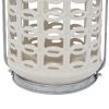 DecMode 8"W, 10"H Coastal Stoneware Lantern, White, 1 - Piece