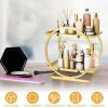 2 Tier Makeup Organizer for Vanity Gold Perfume Organizer for Dresser Carbon Steel Kitchen Bathroom Countertop Organizer