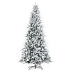 9 ft Pine Snow Flocked Artificial Christmas Tree with 616 Realistic Cedar Branches, Auto Open, Home Holiday Decoration, Green