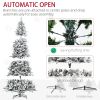 9 ft Pine Snow Flocked Artificial Christmas Tree with 616 Realistic Cedar Branches, Auto Open, Home Holiday Decoration, Green