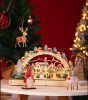 Christmas Wooden Ornaments Gift Led Lighting Christmas Village Mall Window Ornament