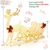 6 Feet Christmas Lighted Reindeer and Santa's Sleigh Decoration with 4 Stakes