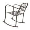 Metal Outdoor Rocking Chair Seat for Patio Porch Deck Scroll Design