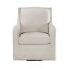 Modern Living Room Accent Chair 1pc Beige Fabric Upholstered Swivel Chair Solid Wood Frame Wooden Furniture