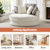 Swivel Accent Barrel Chair with 5 Movable Pillow 360 Degree Swivel Round Sofa Chair for Living Room,Bedroom, Hotel, Beige