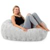 Jaxx Sofa Saxx Bean Bag Couch - 4 Foot - Faux Fur, Silver