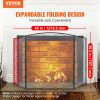 VEVOR Fireplace Screen 3 Panel, Sturdy Iron Mesh Fireplace Screen, 48"(L) x30.2"(H) Spark Guard Cover, No Assembly Required, Free Standing Fireplace F