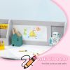 Qaba Toddler Desk and Chair Set, Kids Writing Desk Study Table for Children with Whiteboard, Storage Cabinet, Child Furniture, Art Gifts for Kids