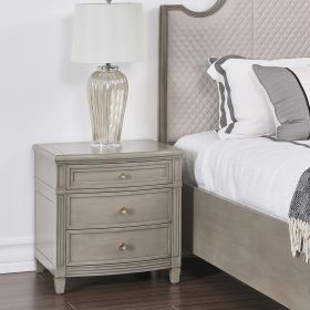 Dauphin 3-Drawer Accent End Table, Merino White Wood