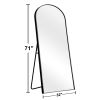 Aluminum alloy thin edged right angled arched black full-length mirror with stand 71 *31 * 2 inch Bathroom Vanity Mirror for Bedroom Entryway