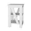 Taylor 3-Tier End Table/Nightstand, Side Table for Small Space, White