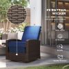 Outsunny Outdoor Wicker Swivel Recliner Chair, Reclining Backrest, Lifting Footrest, 360° Rotating Basic, Water Resistant Cushions for Patio