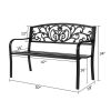 50" Iron&PVC Outdoor Courtyard Decoration Park Leisure Bench