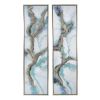 Set of 2 Elongated Modern Abstract Oil Painting,, Rectangle Framed Wall Art, 20" x 71"