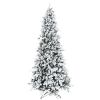 9 ft Pine Snow Flocked Artificial Christmas Tree with 616 Realistic Cedar Branches, Auto Open, Home Holiday Decoration, Green