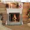 3-Panel Metal Foldable Fireplace Screen with Metal Mesh