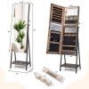 Freestanding Jewelry Cabinet with Full-Length Mirror