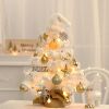 Tabletop Christmas Tree Small Mini Christmas Tree for Table Top;  Artificial Snow Flocked with Xmas Ornaments;  Gold Christmas Decorations for Home Of