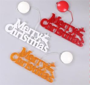 Christmas Decorations Wreath Accessories Merry Christmas Stereo Letter Lights (Color: yellow-battery)