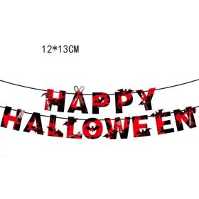 Halloween Flag Hotel Ktv Haunted House Horror Decoration Pvc Blood Knife Pull Pull Props Props Hanging Banner (Style: 12*13cm letter flag)