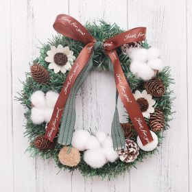 30/40/50/60Cm Christmas Decoration; Simulation Wreath Window Door Hanging Christmas Shopping Mall Scene Layout Props (Style: bow-30cm)