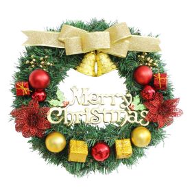 30/40/50/60Cm Christmas Decoration; Simulation Wreath Window Door Hanging Christmas Shopping Mall Scene Layout Props (Style: bell+red flower-30cm)