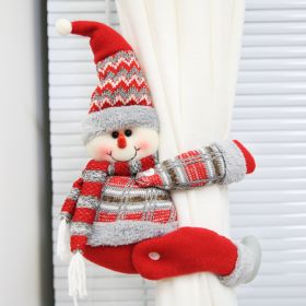 Christmas Creative Curtain Clasp Ring Cartoon Doll Decoration Hotel Restaurant Decoration Doll Clasp Window Pendant (Style: snowman)