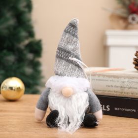 Christmas Decoration Supplies Knitted Hat Spherical Forest Old Man Pendant Creative Doll Pendant Tree Pendant (select: gray)