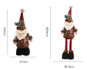 Christmas Retro Sackcloth Snowflake Plaid Retractable Doll Christmas Decoration Arrangement Ornaments