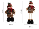 Christmas Retro Sackcloth Snowflake Plaid Retractable Doll Christmas Decoration Arrangement Ornaments