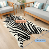 1pc Durable Faux Cowhide Rug - Washable, Low-Pile