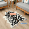 1pc Durable Faux Cowhide Rug - Washable, Low-Pile