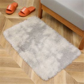 1pc, Tie-Dyed Shaggy Plush Area Rug for Bedroom, Living Room, and Nursery - Soft, Fluffy, Non-Slip, and Washable - Perfect for Kids, Girls, and Home D (Color: Tie-dye Light Gray, size: 19.69*31.5inch)