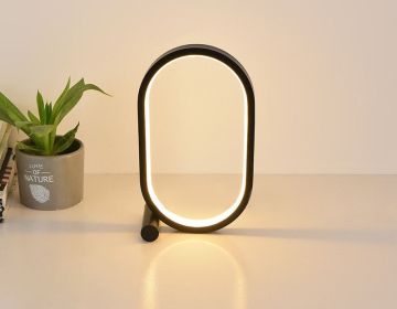 Usb Plug-In Lamp Oval Acrylic Lamp Touch Control Dimmable Modern Simple Creative Night Lamp Bedside Reading Lamp Desk Table Led (Electrical outlet: USB, Color: black)