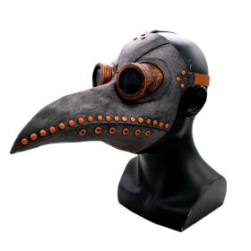 1pc, Doctor Bird Mask, Long Nose Beak Cosplay, Steampunk Halloween Costume Props, Latex Material, Creative Mask, Horror Decor, Party Supplies (Color: Gray, Quantity: 1pc)