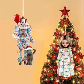 1pc Classic Horror Character Pendant, Halloween Decoration Car Rearview Mirror Pendant Hanging, Christmas Tree Decoration (Style: Witch)